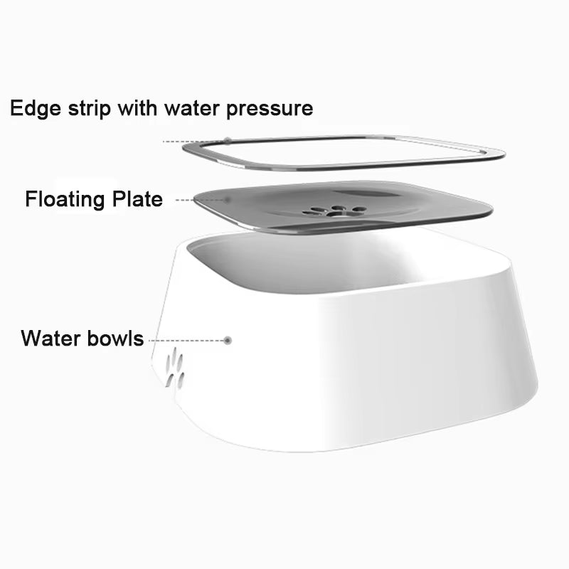 Spill-Proof Floating Dog Water Bowl - Non-Wetting Cat Drinking Dispenser