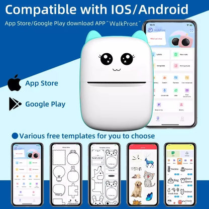 Mini Portable Thermal Printer - Wireless Bluetooth Photo & Label Printer for Android & iOS