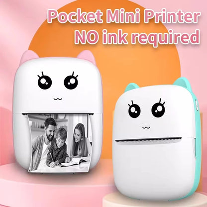 Mini Portable Thermal Printer - Wireless Bluetooth Photo & Label Printer for Android & iOS