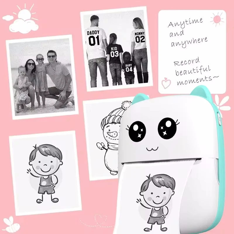 Mini Portable Thermal Printer - Wireless Bluetooth Photo & Label Printer for Android & iOS