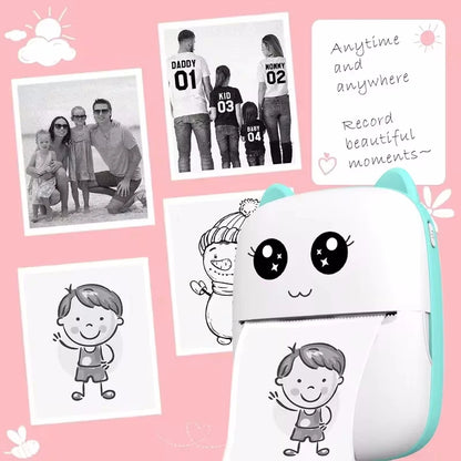 Mini Portable Thermal Printer - Wireless Bluetooth Photo & Label Printer for Android & iOS